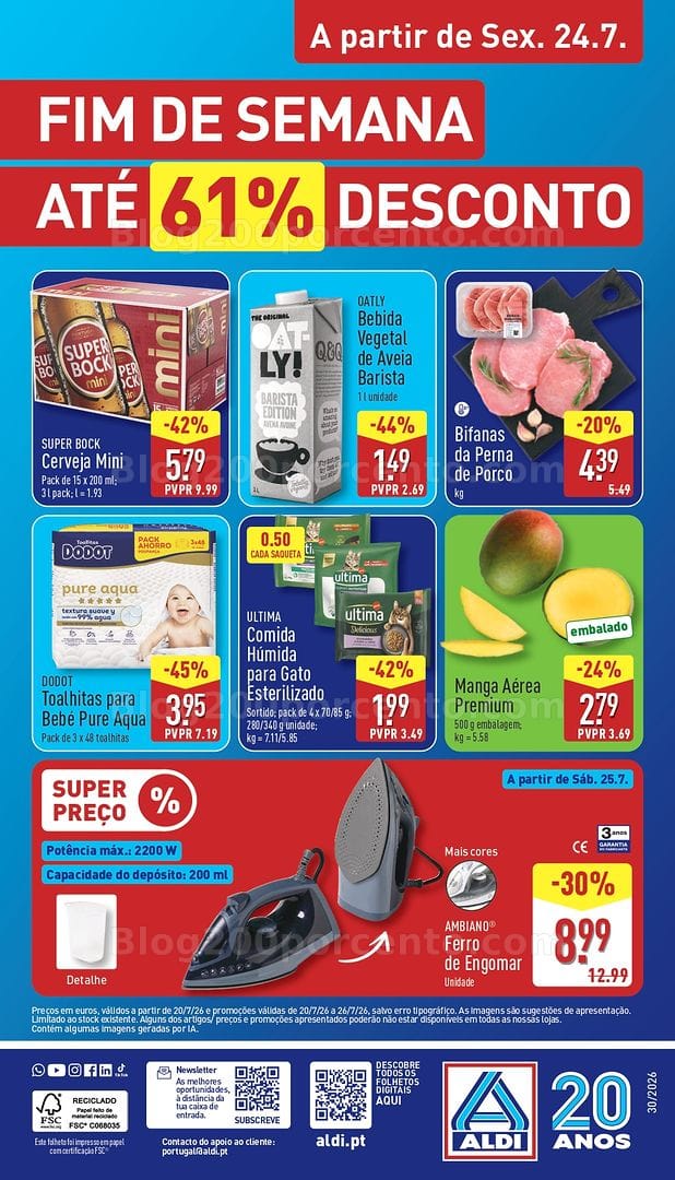 Antevisão Folheto ALDI Promoções de 20 a 26 julho